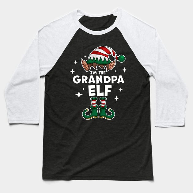 I'm the Grandpa Elf - Funny Christmas Matching Family Group Baseball T-Shirt by OrangeMonkeyArt